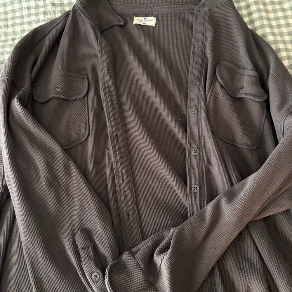 Simply Southern Gray Button-Up Shirt